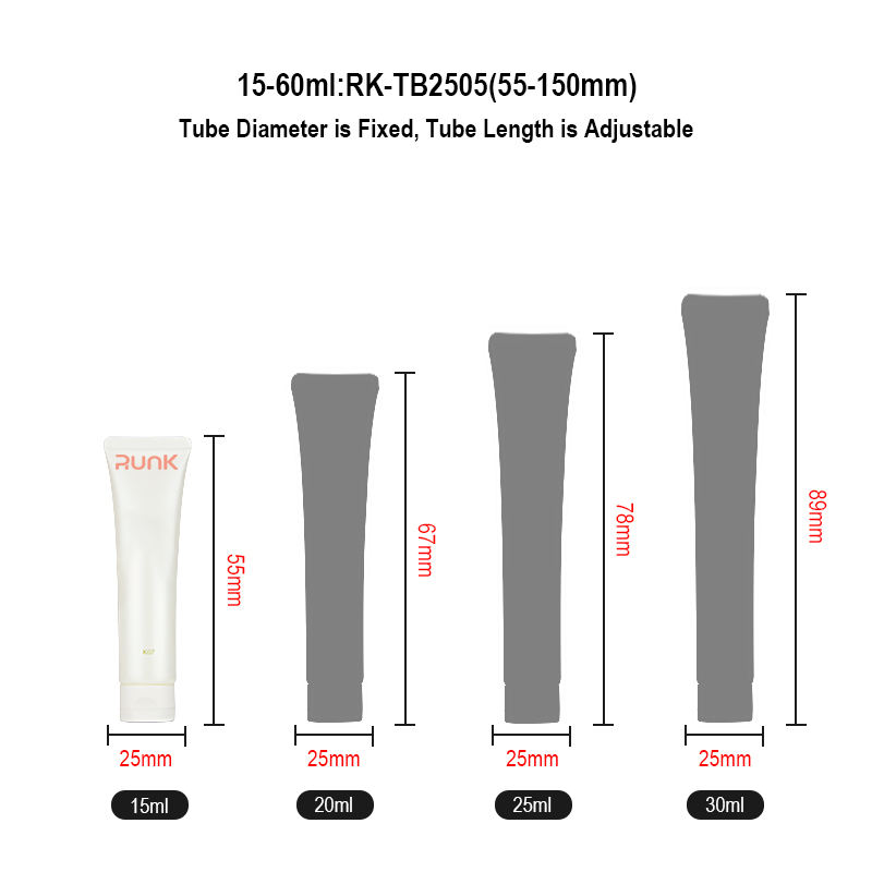 Runk cosmetic tube size