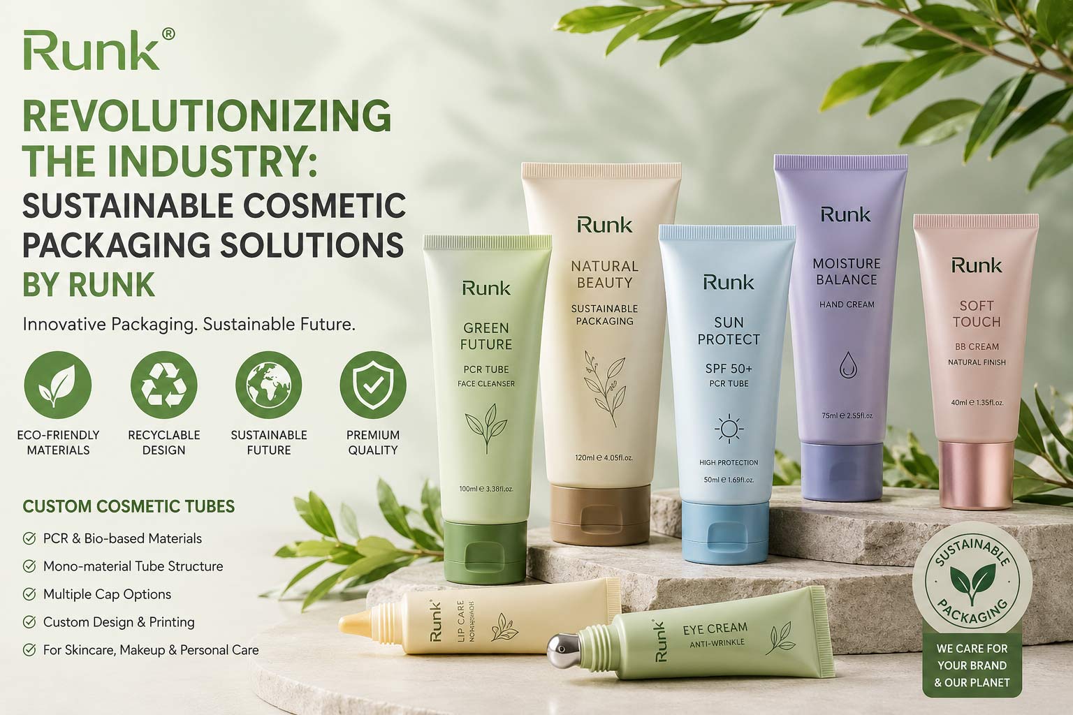 Revolucionando la industria: Soluciones de envasado cosmético sostenibles de Runk