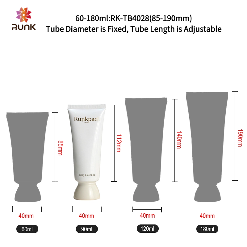 Runk cosmetic tube size